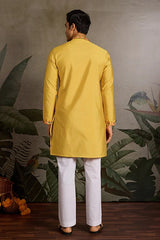 Menβs Traditional Yellow Kurta for Haldi Ceremony