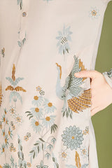 Ivory Viscose Rayon Designer Men's Kurta Online