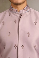 Boutique Style Unique Light Pink Kurta Koti Set for Men