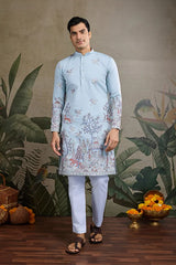 Traditional Sky Blue Wedding designer kurta for men usa