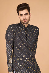 Cement Grey Designer Kurta – Viscose Rayon Fabric