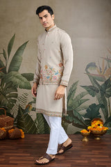 Stylish Ivory Men's Kurta Koti Set – Elegant & Trendy