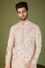 Designer Ivory Viscose Rayon Kurta for Men Online