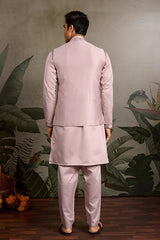 Boutique Style Unique Light Pink Kurta Koti Set for Men