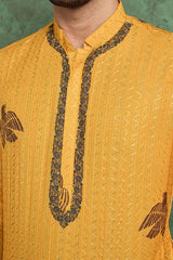 Haldi Special Mustard Yellow Kurta Pajama for Male