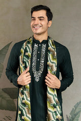 Traditional Green Kurta with Dupatta for Mens Wear