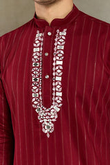 Designer Red Kurta with Dupatta for Festive Look