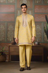 Trending Yellow Haldi Ceremony Koti Kurta for Men⭐⭐⭐⭐⭐