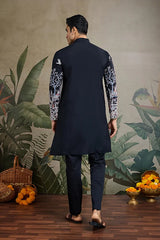 Beautiful Black Viscose Silk Kurta mens wear near me