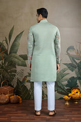 Premium Pista Green Viscose Silk party wear kurta for men⭐⭐⭐⭐⭐
