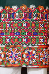 Navratri Style Green Cotton Readymade Kurta for Men