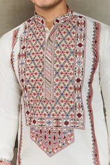 Wedding Special White Embroidered Kurta for Men