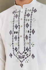 Simple & Stylish White Kurta with Dupatta for Men