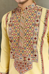 Yellow Embroidered Kurta for Haldi & Celebrations