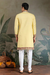Yellow Embroidered Kurta for Haldi & Celebrations