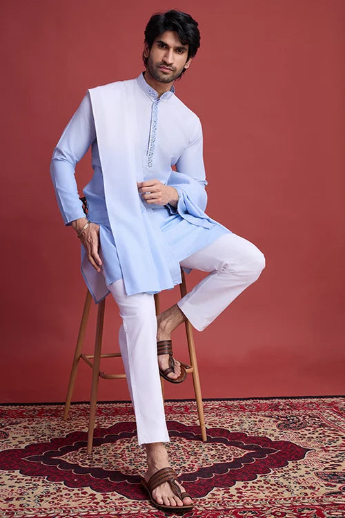 Designer Men’s Kurta (With Dupatta) Set with Real Mirror Work Collection