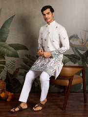 White Embroidered Work Kurta for Groom Wedding Look⭐⭐⭐⭐⭐