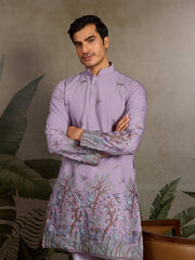 Premium Lavender Embroidered Kurta for Mens Wear⭐⭐⭐⭐⭐