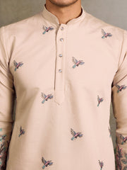 Beige Embroidered Work Beautiful Kurta for Men⭐⭐⭐⭐⭐