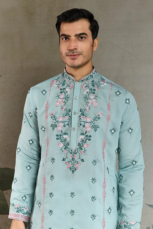 Shop Best Sky Kurta for Wedding & Festive Function