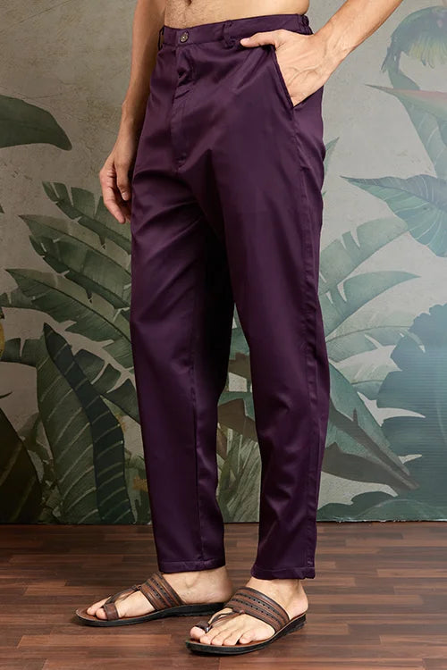 Wedding Special Purple Kurta Koti Set for Men ⭐⭐⭐⭐⭐