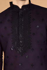 Purple Viscose Silk Kurta Set – Elegant & Stylish